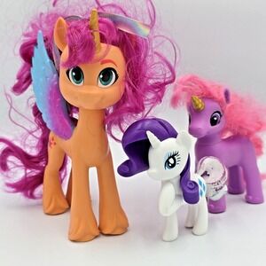 My Little Pony Figure Lot of 3 Unicorn Ponies Hasbro Zuru